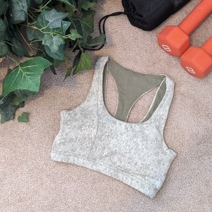 Gymshark Khaki Fleur Sports Bra